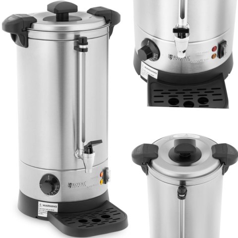 Warnik podgrzewacz do wody z podwójnymi ściankami i ociekaczem 9 L 1500 W srebrny Royal Catering