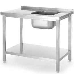 Basen zlew jednokomorowy z półką prawy Budget Line STAL 800 x 600 x 850 cm - Hendi 816998 Hendi
