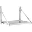 Półka ścienna gastronomiczna składana ze stali nierdzewnej do 40 kg 60 x 45 cm Royal Catering