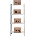 Regał metalowy magazynowy gastronomiczny do 200 kg 80 x 40 x 180 cm Royal Catering