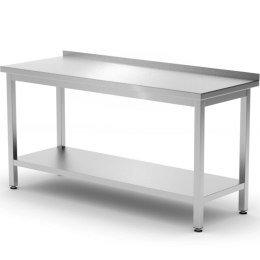 Stół blat roboczy przyścienny z rantem półką Budget Line STAL 1200 x 600 x 850 mm - Hendi 817285 Hendi