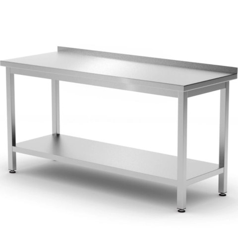 Stół blat roboczy przyścienny z rantem półką Budget Line STAL 1200 x 600 x 850 mm - Hendi 817285 Hendi