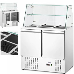 Stół chłodniczy sałatkowy 2-drzwiowy z nadstawą szklaną 7x GN 240 l Royal Catering
