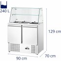 Stół chłodniczy sałatkowy 2-drzwiowy z nadstawą szklaną 7x GN 240 l Royal Catering