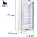 Szafa mroźnicza zamrażarka przeszklona 7 półek 580 l 492 W - biała Royal Catering