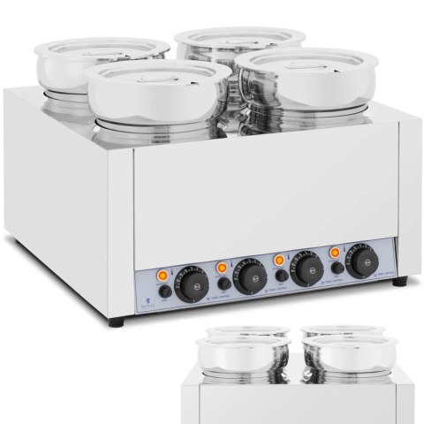 Bemar elektryczny podgrzewacz stacja do zupy fondue czekolady 2000 W 4 x 7 l Royal Catering