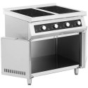 Kuchnia indukcyjna wolnostojąca z szafką 4 palniki 400 V 17000 W Royal Catering