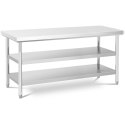 Stół blat roboczy centralny stalowy 2 półki 180 x 60 cm Royal Catering