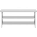 Stół blat roboczy centralny stalowy 2 półki 180 x 60 cm Royal Catering