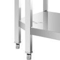 Stół blat roboczy narożny z rantem stalowy nierdzewny z półką 90x90x70cm Royal Catering