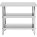 Stół blat roboczy stalowy nierdzewny 2 półki 100x60cm Royal Catering