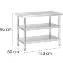 Stół blat roboczy stalowy nierdzewny 2 półki 100x60cm Royal Catering