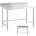 Stół blat roboczy stalowy nierdzewny przyścienny z rantem 120x70cm Royal Catering