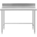 Stół blat roboczy stalowy nierdzewny przyścienny z rantem 120x70cm Royal Catering