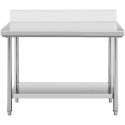 Stół blat roboczy stalowy nierdzewny przyścienny z rantem i półką 120x60cm Royal Catering
