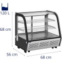 Witryna chłodnicza ekspozycyjna przeszklona 3 poziomy 120 l Royal Catering