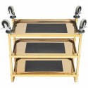 Wózek kelnerski cateringowy do serwowania 3 półki 79.5 x 44.5 cm do 240 kg - złoty Royal Catering