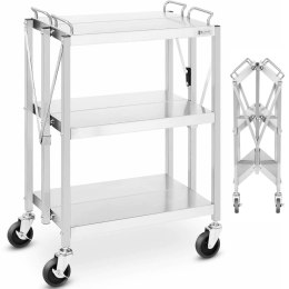 Wózek kelnerski cateringowy składany ze stali 3 półki 400 x 580 mm do 90 Kg Royal Catering