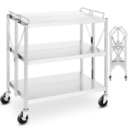 Wózek kelnerski stalowy nierdzewny składany 3 półki 83 x 50cm do 90kg Royal Catering
