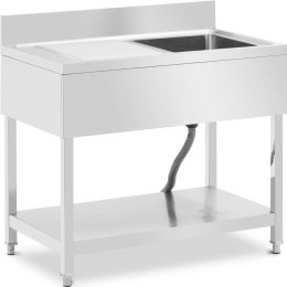 Zlew basen jednokomorowy z ociekaczem półką i rantem prawy 100 x 60 x 97 cm Royal Catering