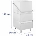 Zmywarka kapturowa do naczyń talerzy szkła kosz 50 x 50 cm do 60 cykli/h 8600 W Royal Catering