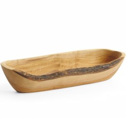 Miska dekoracyjna podłużna z drewna oliwnego 300 x 95 x 60 mm Hendi