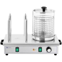 Podgrzewacz do hot dogów 4 szpikulce na bułki pojemnik na 30 kiełbasek 650 W Royal Catering