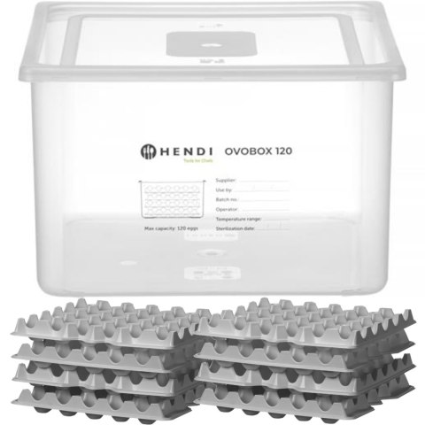 Pojemnik na jajka 8 tacek na 120 jaj OVOBOX 18 l 355 x 325 x 200 mm Hendi