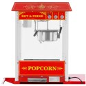 Profesjonalna maszyna do popcornu na wózku z oświetleniem RETRO 88 l 1600 W czerwona Royal Catering