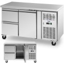 Stół chłodniczy gastronomiczny na kółkach 1 komora 2 szuflady 280 l 70x136x85 cm Royal Catering