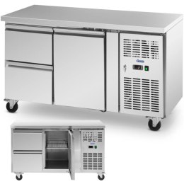 Stół chłodniczy gastronomiczny na kółkach 1 komora 2 szuflady 280 l 70x136x85 cm Royal Catering