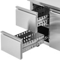 Stół chłodniczy gastronomiczny na kółkach 1 komora 2 szuflady 280 l 70x136x85 cm Royal Catering