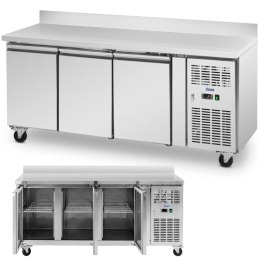 Stół chłodniczy gastronomiczny z rantem na kółkach 3 komory 410 l 179x70x95 cm Royal Catering