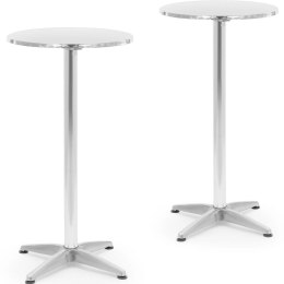 Stół stolik barowy okrągły wysoki składany śr. 60 cm 115 cm srebrny - 2 szt. Royal Catering