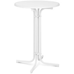 Stół stolik barowy okrągły wysoki składany śr. 80 cm wys. 110 cm biały Royal Catering
