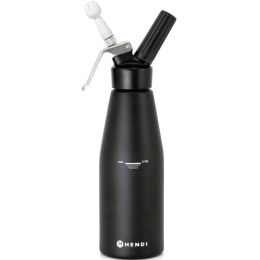 Syfon do bitej śmietany N2O Kitchen Line ZESTAW + 3 końcówki 0.98L - czarny Hendi