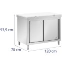 Szafka gastronomiczna wolnostojąca z deską do krojenia STAL 120 x 70 cm Royal Catering