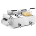 Frytownica frytkownica z panelem cyfrowym Mastercook z kranem 2x8L 2x3500W Hendi