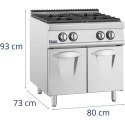 Kuchenka gazowa 4 palnikowa z szafką propan / LPG / gaz ziemny 14.3 kW Royal Catering