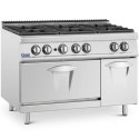 Kuchenka gazowa 6 palnikowa z piekarnikiem gazowym i szafką 27.6 kW Royal Catering