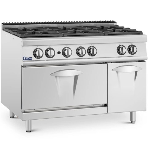 Kuchenka gazowa 6 palnikowa z piekarnikiem gazowym i szafką 27.6 kW Royal Catering