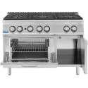 Kuchenka gazowa 6 palnikowa z piekarnikiem gazowym i szafką 27.6 kW Royal Catering