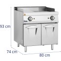 Płyta grillowa grill elektryczny podwójny z szafką 73.5 x 55 cm 10.8 kW Royal Catering