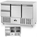 Stół chłodniczy 2 szuflady 2 komory na kółkach 350 l 137 x 70 x 95 cm Royal Catering