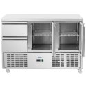 Stół chłodniczy 2 szuflady 2 komory na kółkach 350 l 137 x 70 x 95 cm Royal Catering