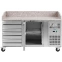 Stół chłodniczy do pizzy 1 komora 7 szuflad na kółkach 165 l 154 x 82 x 105 cm Royal Catering