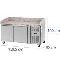 Stół chłodniczy do pizzy 2 komory na kółkach 390 l 150.5 x 80 x 100 cm Royal Catering