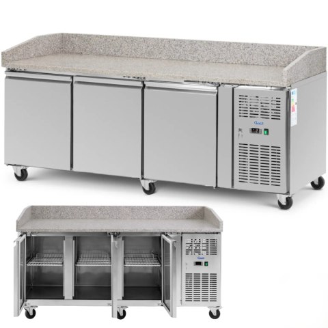 Stół chłodniczy do pizzy 3 komory na kółkach 560 l 202 x 80 x 100 cm Royal Catering