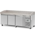 Stół chłodniczy do pizzy 3 komory na kółkach 560 l 202 x 80 x 100 cm Royal Catering