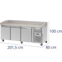 Stół chłodniczy do pizzy 3 komory na kółkach 560 l 202 x 80 x 100 cm Royal Catering